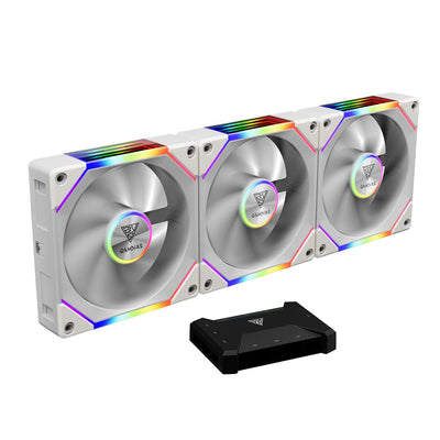 Lot de 3x Gamdias Aeolus P2-U RGB - 12cm - Blanc