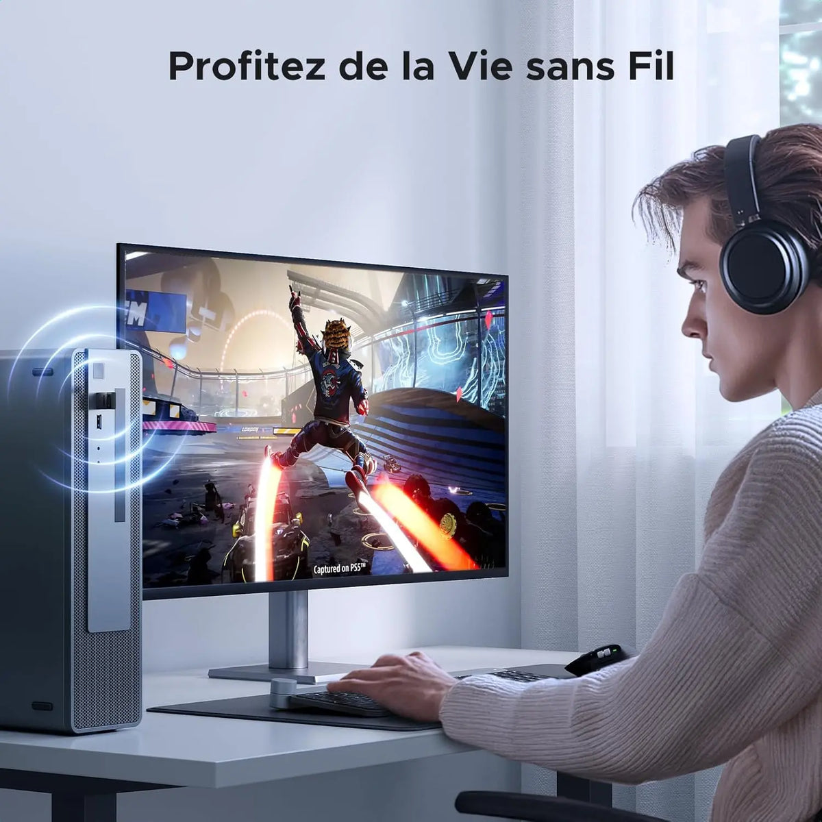 Casque gaming Bluetooth Ugreen Clé noir over-ear design moderne et coussinets rembourrés