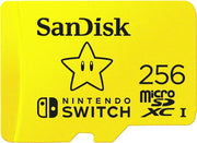 Carte Micro SD 256Go SanDisk jaune Nintendo Switch Mario Kart étoilé - Stockage