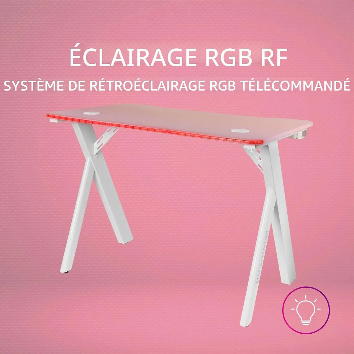 Bureau Gamer Mars Gaming MGD100RGB Rose