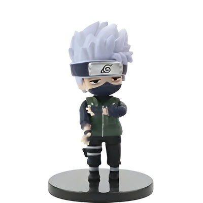 Figurine chibi Kakashi Hatake taille S, cheveux argentés, masque noir, gilet vert