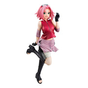Figurine Naruto Shippuden Sakura 01 aux cheveux roses, top rouge sans manches