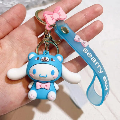 Porte-Clés Hello Kitty - Cinnamoroll en combinaison bleue et rose