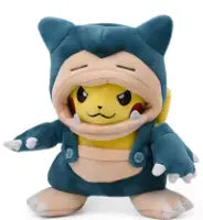 Peluche Pikachu cosplay Ronflex en coton doux bleu 25 cm