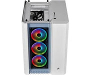 Corsair Crystal 680X RGB Blanc avec 3 ventilateurs LED RGB circulaires visibles