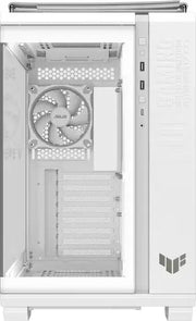 Coque PC gaming ASUS TUF GT502 Horizon ARGB Blanc, design minimaliste perforé