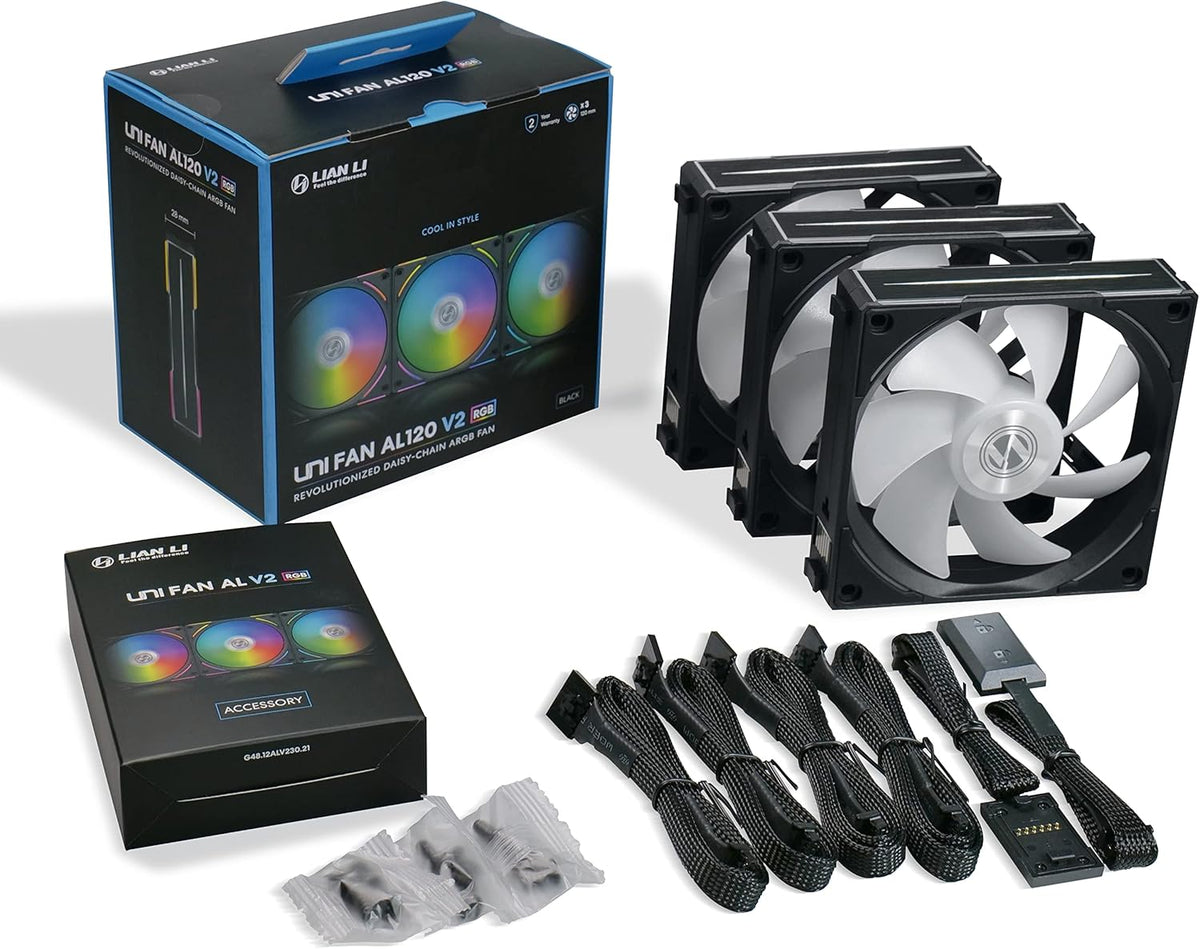 Lot de 3x Lian Li Uni Fan AL120 V2 RGB 12cm - NOIR image 7