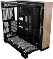Corsair 6500X Noir/Marron Bamboo, boîtier PC noir finition bois perforé minimaliste