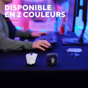 Deux souris gamer GX Trust GXT 1108, blanc et noir, éclairage RGB