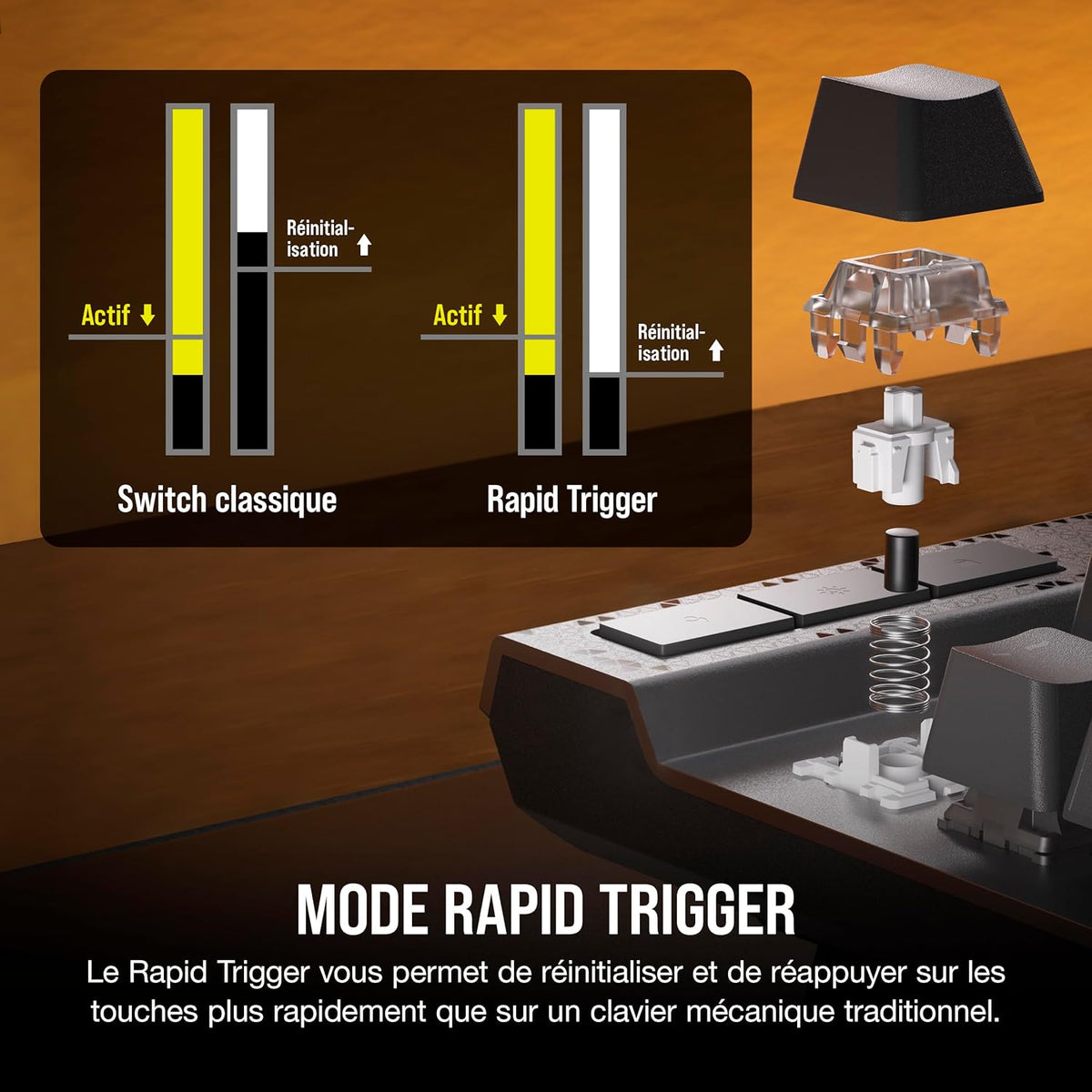 Corsair K70 MAX RGB Magnetic - Mécanique - Noir - FR image 7