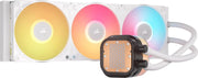 Radiateur blanc Corsair iCUE Link Titan 360 RX LCD avec 3 ventilateurs RGB et pompe noire