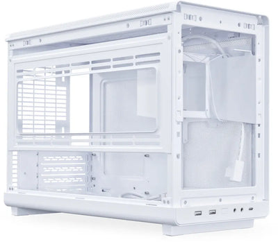 Boîtier PC Lian Li A3-mATX Blanc Wood Edition minimaliste blanc à panneau transparent et grilles mesh