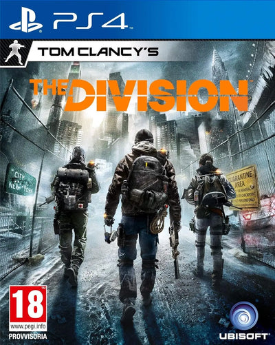 Couverture Tom Clancys The Division PS4 : soldats en tenue tactique zone quarantaine pluvieuse urbaine