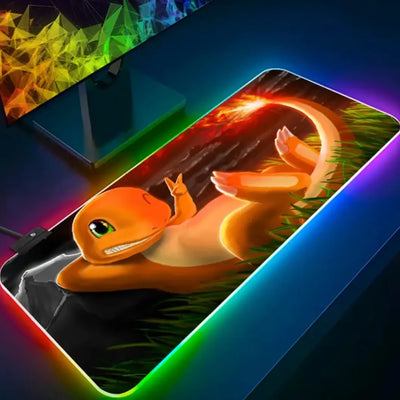 Tapis de Souris Gaming RGB Pokémon - Salamèche dans l'herbe
