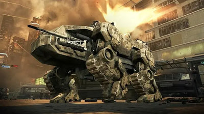 Mécha blindé massif camouflé dans ruines urbaines, Call of Duty Black Ops 2 Xbox 360