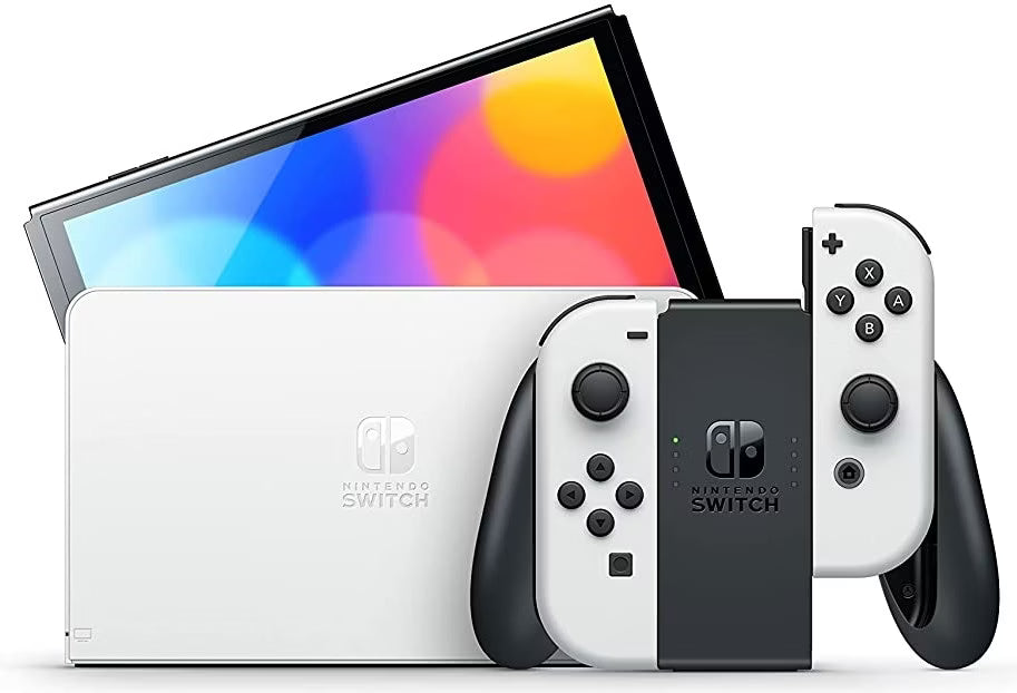 Nintendo Switch OLED Blanche reconditionnée avec station d'accueil et Joy-Con