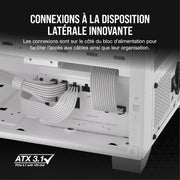 Alimentation Corsair RM750e 2025 Blanc avec câbles blancs et ports labellisés