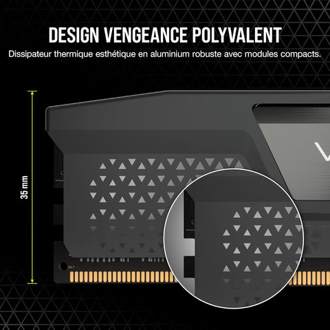 Kit Mémoire RAM Corsair Vengeance DDR5 32 Go 6000MHz, vue 1