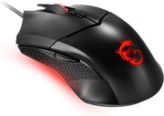 Souris filaire Gamer MSI Clutch GM08 noire avec LED rouge et logo dragon luminescent