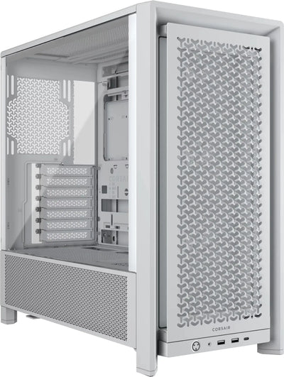Boîtier PC Corsair Frame 4000D RS Blanc au design moderne à motifs géométriques