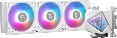 Système MSI MAG CORELIQUID I360 AIO blanc avec 3 ventilateurs RGB