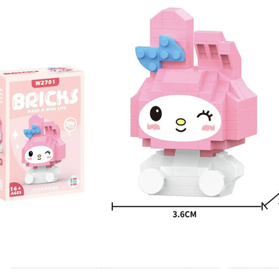 Bricks de constructions Hello Kitty - My Melody avec une fleur bleue