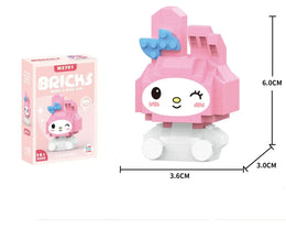 Bricks de constructions Hello Kitty - My Melody avec une fleur bleue