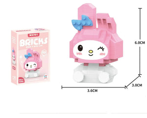 Bricks de constructions Hello Kitty - My Melody avec une fleur bleue