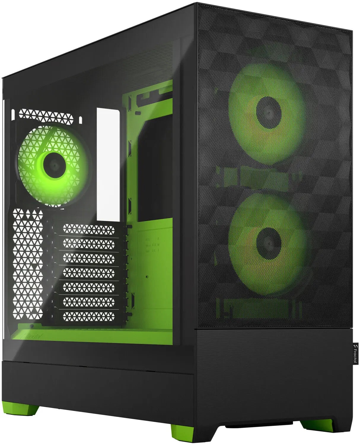 Fractal Design Pop Air RGB Green Core TG Clear Tint en noir et vert néon