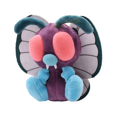 Peluche Pokémon Papilusion violet et bleu, yeux roses, 15 cm coton doux