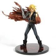 Figurine Fullmetal Alchemist Edward Elric 18 cm en cuir noir cape et épée