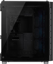 Corsair Crystal 680X RGB NOIR panneau latéral verre noir mat intérieur noir pieds argent