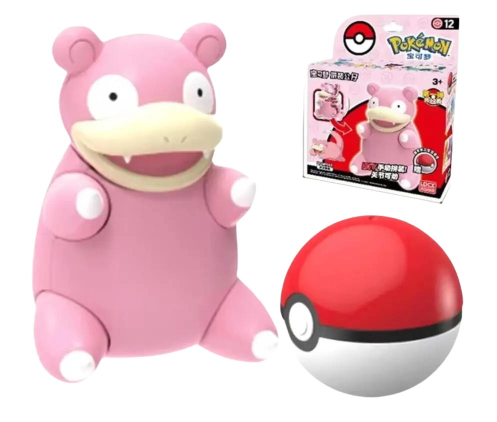 Figurine Pokémon Ramoloss Slowpoke rose plastique avec Poké Ball