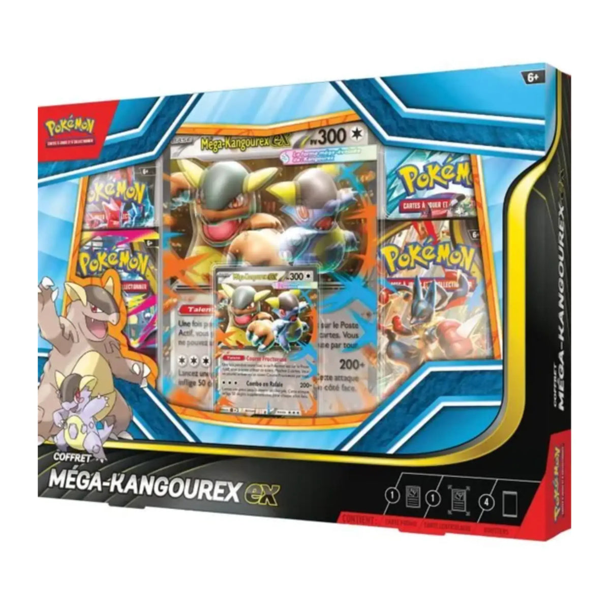 Coffret Kangourex Méga-Évolution Pokémon JCC bleu et noir avec artwork vibrant