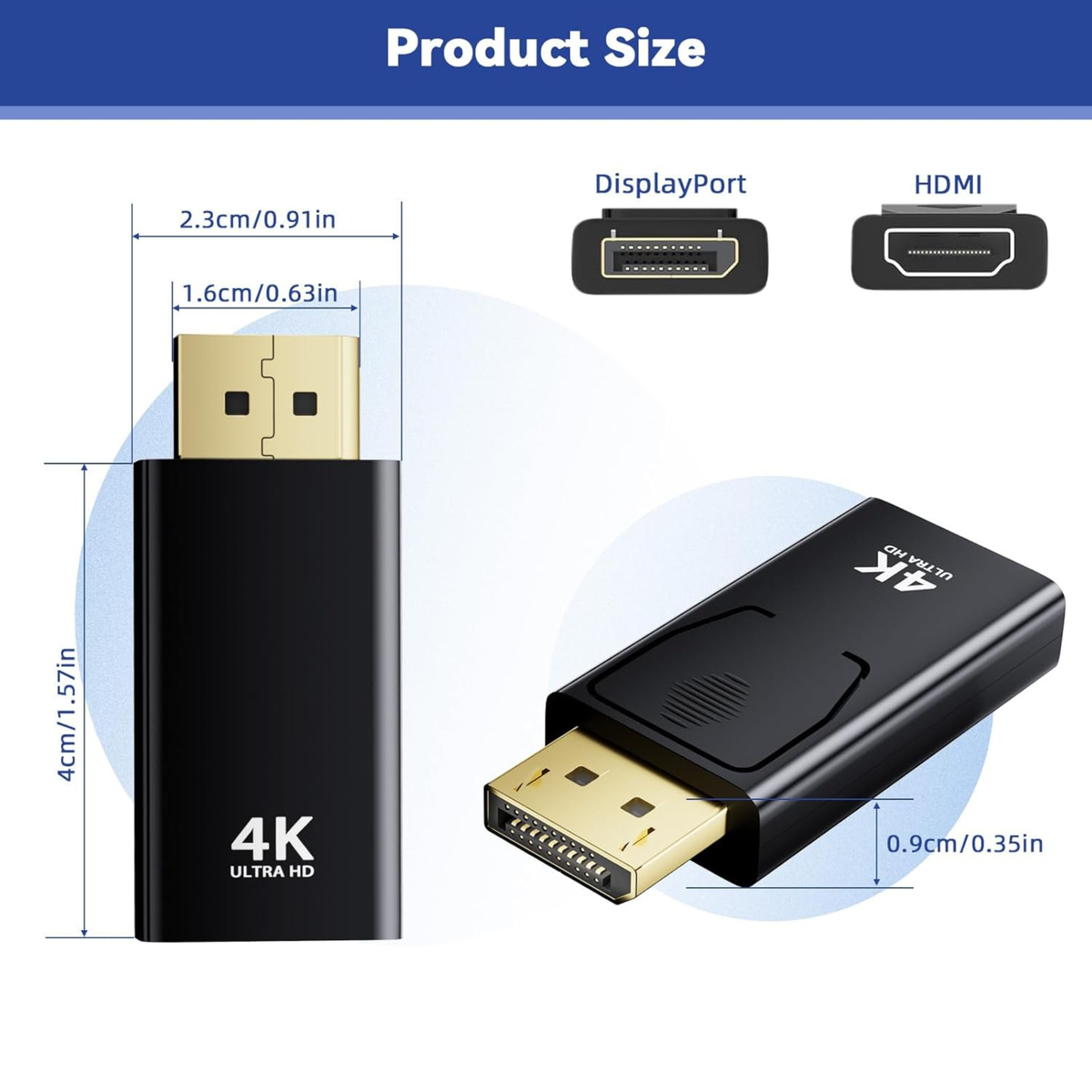 Adaptateur DisplayPort mâle vers HDMI femelle