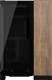 Corsair 6500X Noir/Marron Bamboo, boîtier PC noir et bambou avec panneau latéral transparent