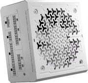 Alimentation Corsair RM1000e 2025 Blanc avec panneau avant géométrique ventilé noir et blanc