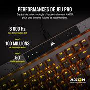 Clavier Corsair K70 MAX RGB Magnetic noir mécanique FR avec rétroéclairage orange
