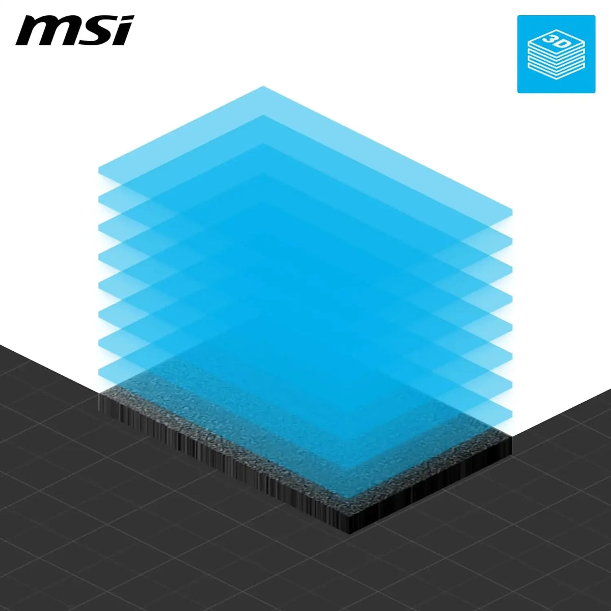 Solution de refroidissement 3D MSI SPATIUM M560 SSD 1 To avec ailettes bleues translucides