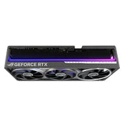 Carte graphique ASUS ROG ASTRAL GeForce RTX 5080 OC noire à 3 ventilateurs LED violette
