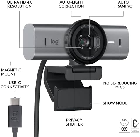 Logitech MX Brio - Webcam 4K / 1080p / 60 FPS / USB-C image 6