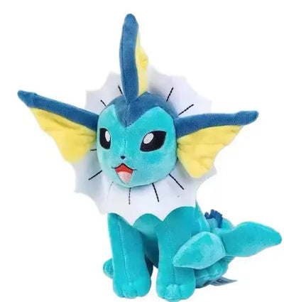 Peluche Pokémon Vaporeon Aquali 25 cm coton doux teal fins jaunes
