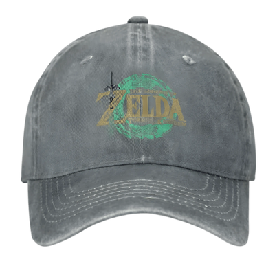 Casquette Zelda Legend of Zelda logo vert et or délavé gris