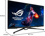 Moniteur ASUS ROG Swift 38’’ 4K HDR 144Hz affichant un jeu sci-fi vibrant