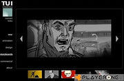Portrait animé noir et blanc personnage L.A Noire Xbox 360 expression exagérée