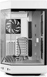 Boîtier PC HYTE Y60 Blanc hexagonal blanc avec panneau latéral transparent et ventilateur noir