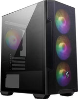 Boîtier PC gaming MSI MAG FORGE M100R NOIR noir avec 3 ventilateurs RGB verticaux