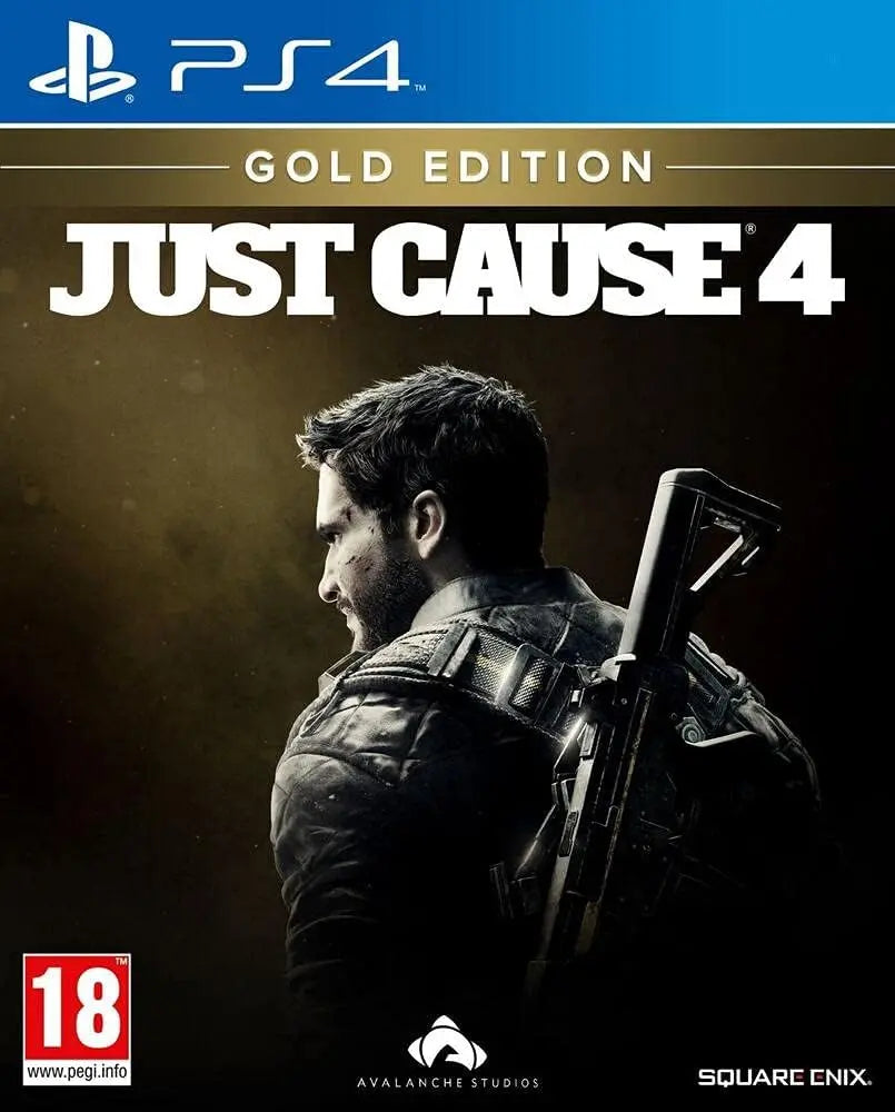Coffret Just Cause 4 Edition Gold PS4 avec personnage rugged armé dun fusil