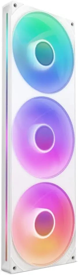 Tour NZXT F420 RGB Core Blanc : tour de refroidissement 3 ventilateurs blancs RGB arc-en-ciel translucides