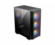 Boîtier MSI MAG FORGE M100R NOIR avec panneau verre trempé noir et 3 ventilateurs RGB verticaux